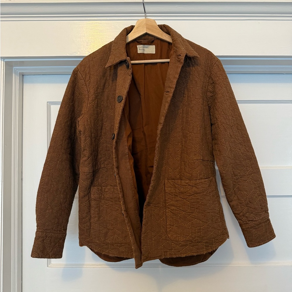 Universal Works Brown Quilted Shirt Jacket